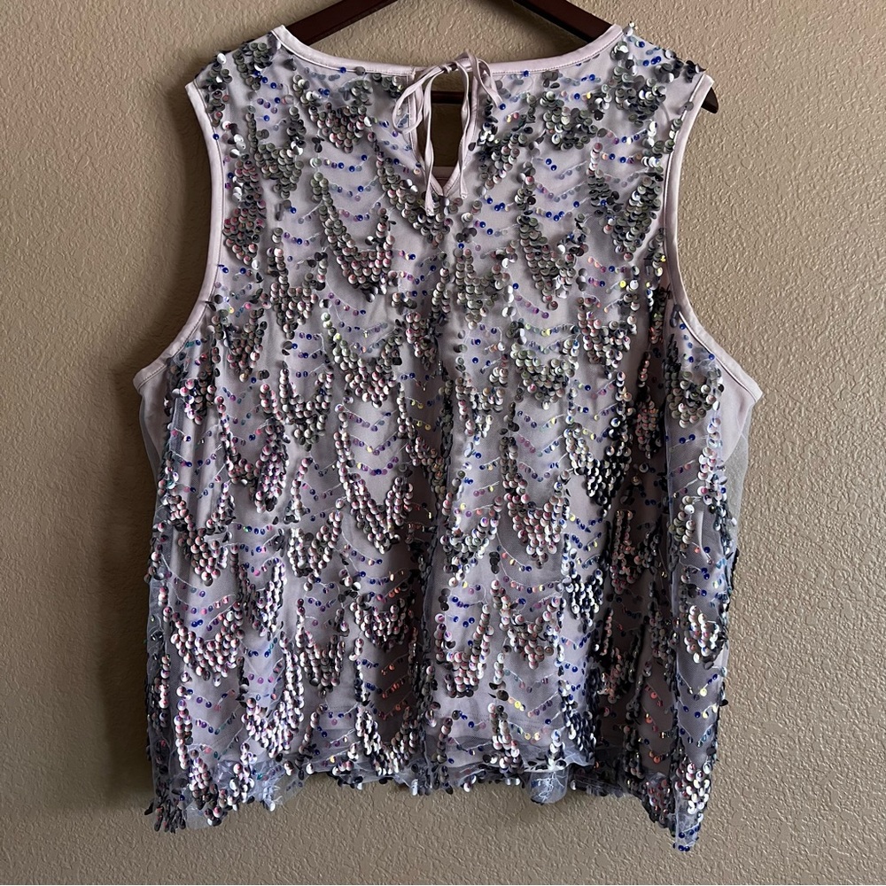 Torrid Mauve Sequin Shell Crop Top Size 2X NWT - Picture 8 of 11